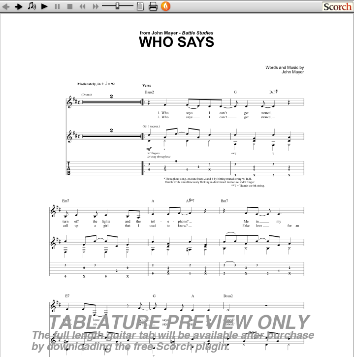 Who+says+john+mayer+tab