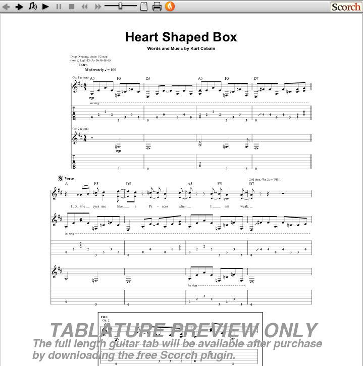 Heart shaped box tab